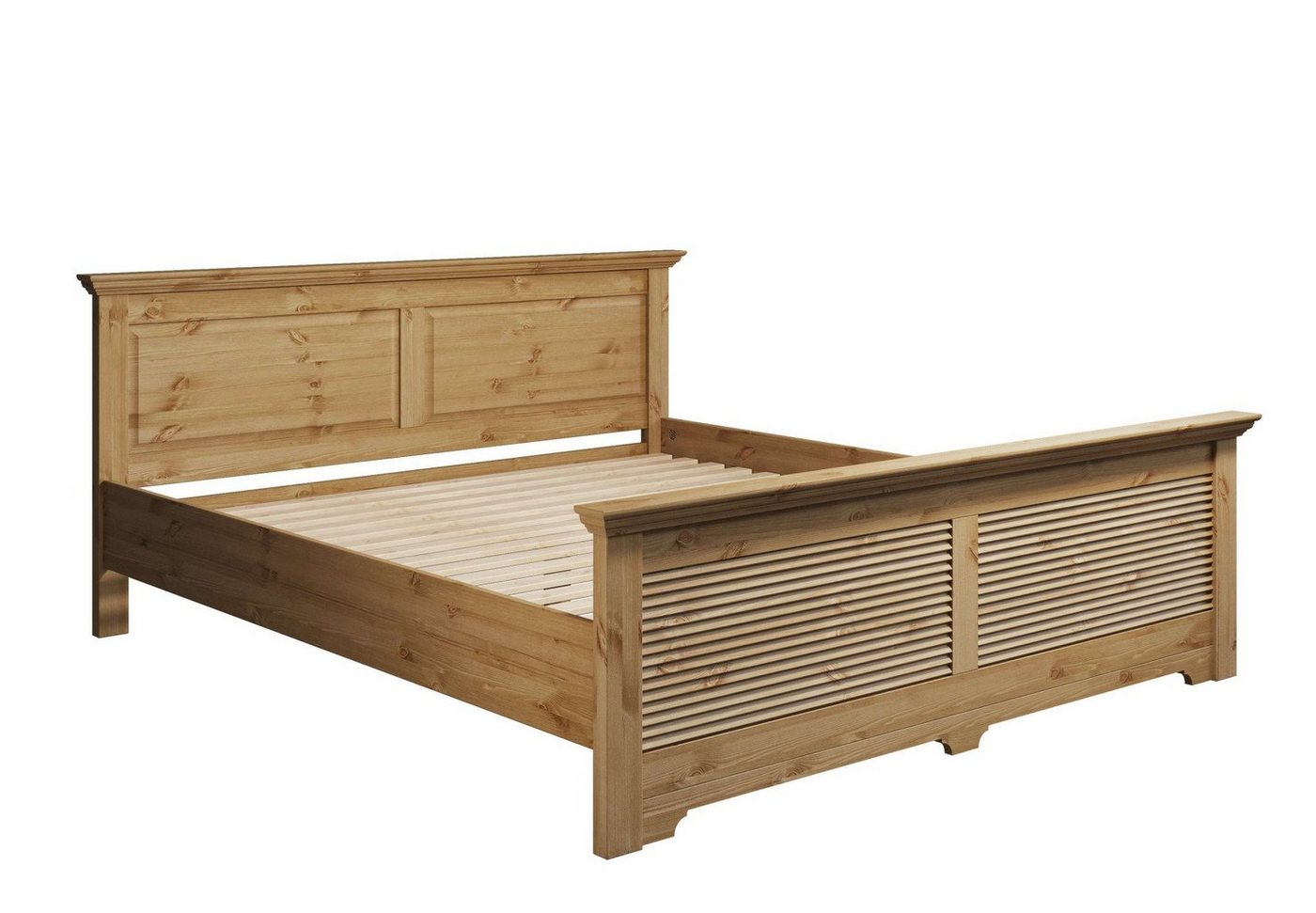 OTTO home Bett Rauna, Landhausstil, edles Design mit Lamellen und Kassetten, 2 Farben (Breite/Belastbarkeit 180cm=220 KG, 90cm=120KG), FSC® zertifiziertes Kiefe – Bild 2 von 5