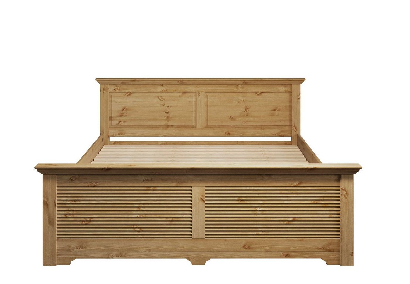OTTO home Bett Rauna, Landhausstil, edles Design mit Lamellen und Kassetten, 2 Farben (Breite/Belastbarkeit 180cm=220 KG, 90cm=120KG), FSC® zertifiziertes Kiefe – Bild 4 von 5