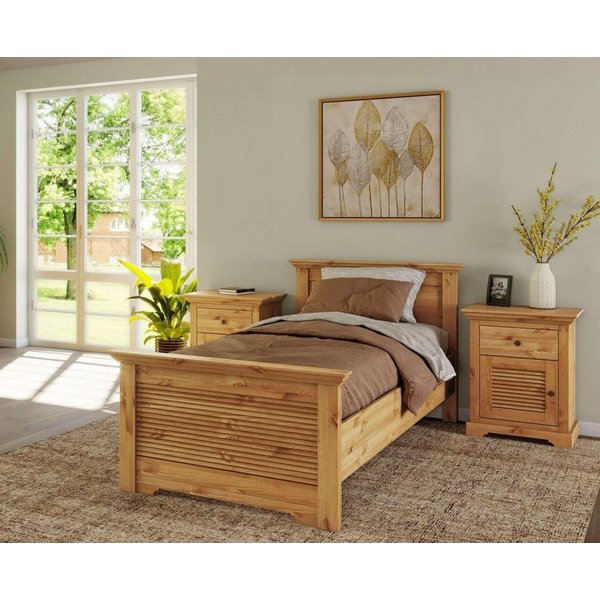 OTTO home Bett Rauna, Landhausstil, edles Design mit Lamellen und Kassetten, 2 Farben (Breite/Belastbarkeit 180cm=220 KG, 90cm=120KG), FSC® zertifiziertes Kiefe