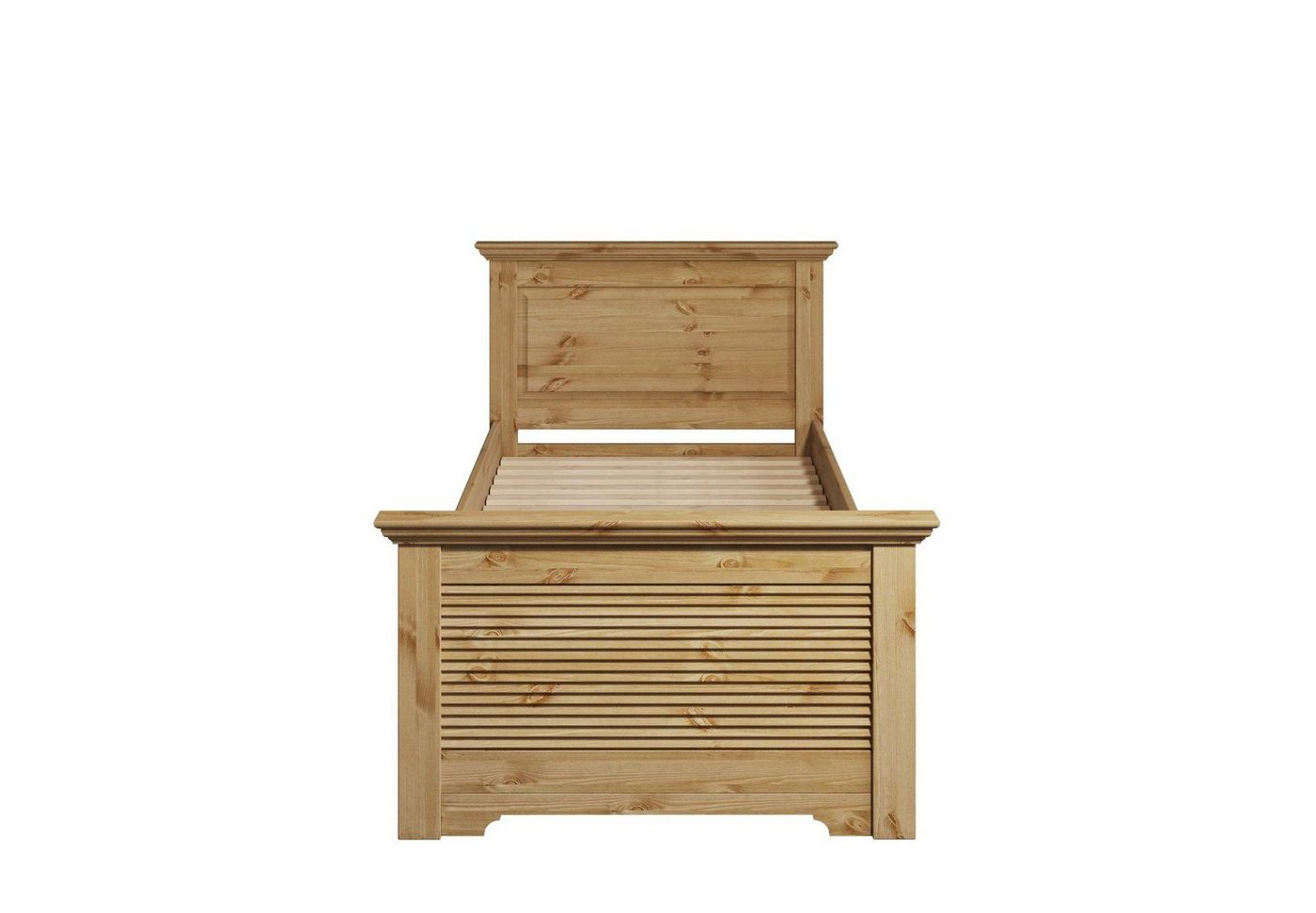 OTTO home Bett Rauna, Landhausstil, edles Design mit Lamellen und Kassetten, 2 Farben (Breite/Belastbarkeit 180cm=220 KG, 90cm=120KG), FSC® zertifiziertes Kiefe – Bild 4 von 5