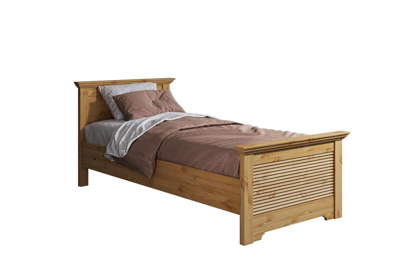 OTTO home Bett Rauna, Landhausstil, edles Design mit Lamellen und Kassetten, 2 Farben (Breite/Belastbarkeit 180cm=220 KG, 90cm=120KG), FSC® zertifiziertes Kiefe – Bild 5 von 5
