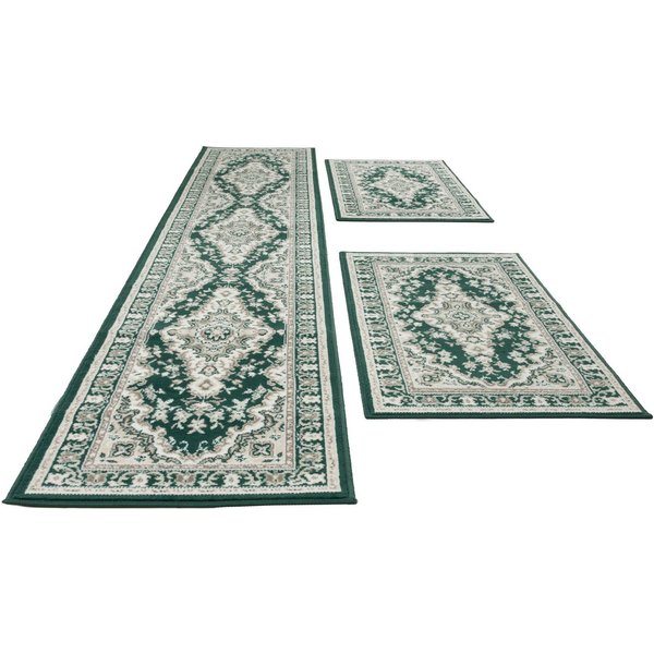 OTTO home Bettumrandung Oriental, Made in Belgium, Höhe 7 mm, (1-tlg), Läufer-Set, Kurzflor, Orient-Optik, mit Bordüre, pflegeleicht, elegant