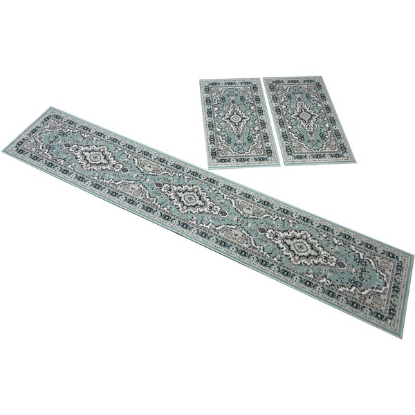 OTTO home Bettumrandung Oriental, Made in Belgium, Höhe 7 mm, (1-tlg), Läufer-Set, Kurzflor, Orient-Optik, mit Bordüre, pflegeleicht, elegant