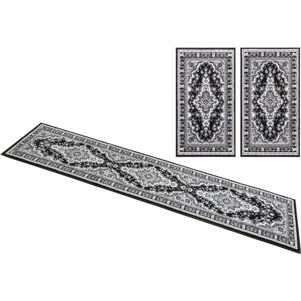 OTTO home Bettumrandung Oriental, Made in Belgium, Höhe 7 mm, (1-tlg), Läufer-Set, Kurzflor, Orient-Optik, mit Bordüre, pflegeleicht, elegant