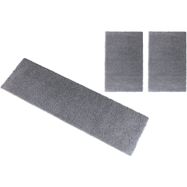 OTTO home Bettumrandung Viva, Höhe 45 mm, (3-tlg), Bettvorleger, Läufer-Set, Uni-Farben, einfarbig, besonders kuschelig