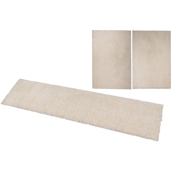 OTTO home Bettumrandung Viva, Höhe 45 mm, (3-tlg), Bettvorleger, Läufer-Set, Uni-Farben, einfarbig, besonders kuschelig