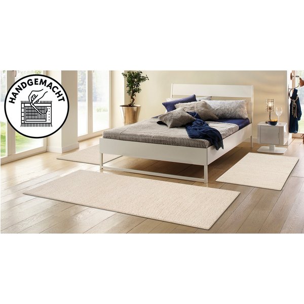 OTTO home Bettumrandung Wolly, Handweb Teppiche, Höhe 14 mm, (3-tlg), Bettvorleger, Wolle, handgewebt, Läufer-Set Wohnzimmer, Schlafzimmer