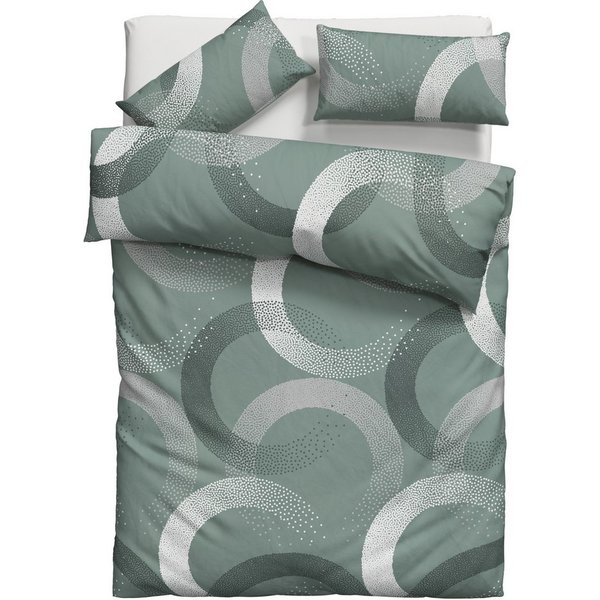 OTTO home Bettwäsche Balisa, Linon, 2 teilig, ab Größe 135x200 cm, aus 100% Baumwolle, Bettwäsche mit Kreisen