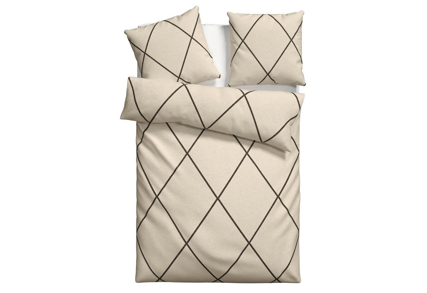 OTTO home Bettwäsche Belle in Gr. 135x200 oder 155x220 cm, Bettwäsche-Set gemustert, Renforcé, 2 teilig, Renforcé Qualität, Reißverschluss, 100% Baumwolle – Bild 2 von 4