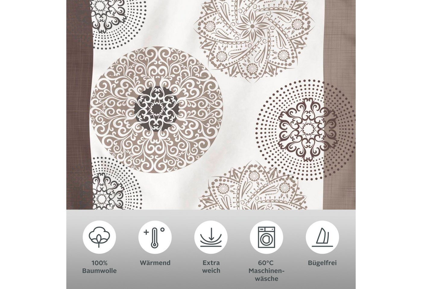 OTTO home Bettwäsche Cison in Gr. 135x200 oder 155x220 cm, Biber, 2 teilig, florale Bettwäsche aus Baumwolle – Bild 3 von 5