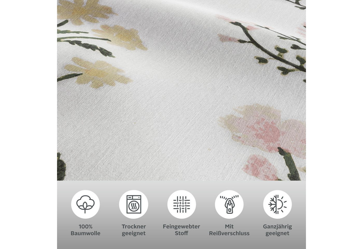 OTTO home Bettwäsche Claara, Renforcé, 2 teilig, mit Blumen Design, skandinavisch, romantische Bettwäsche – Bild 3 von 5