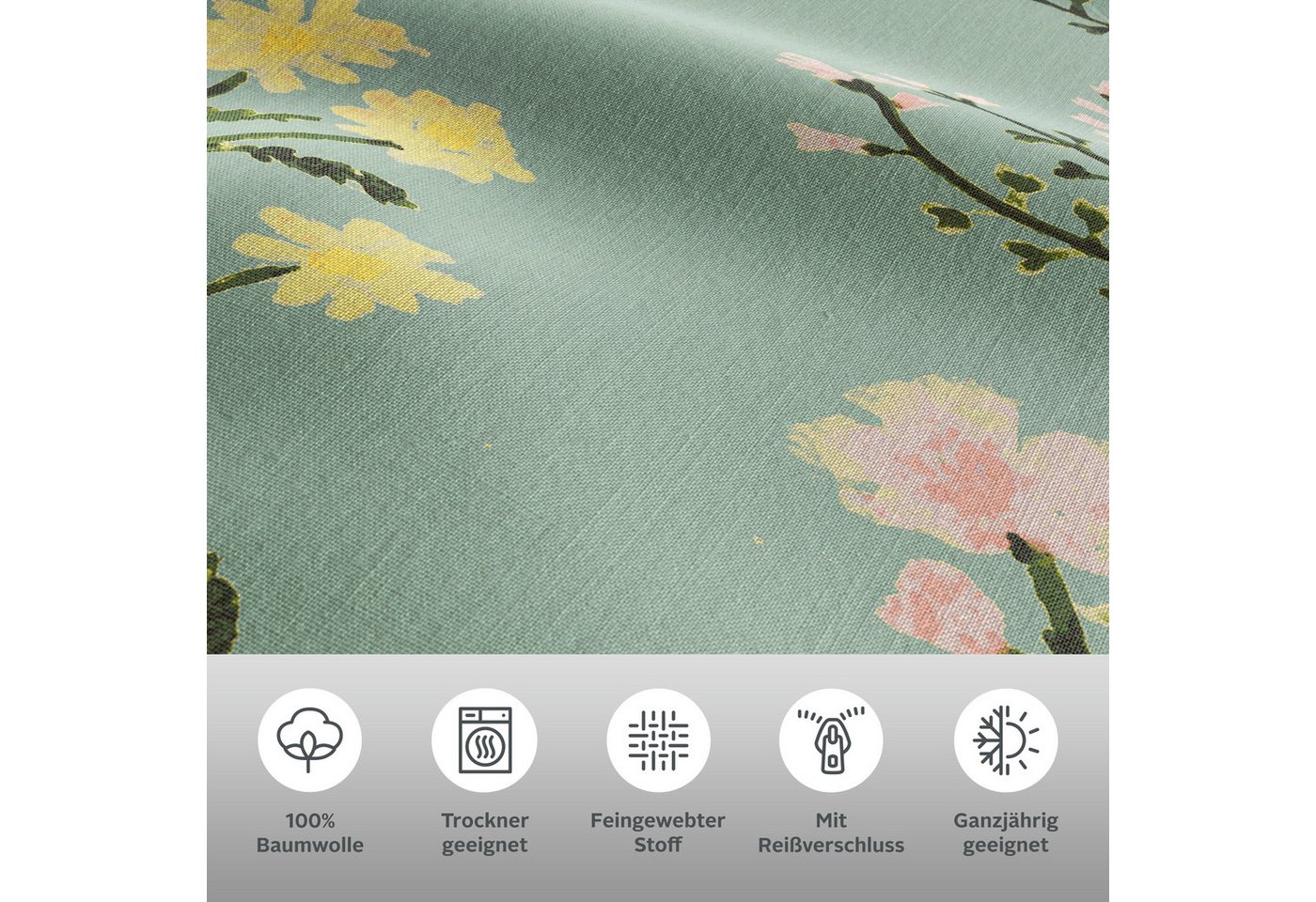 OTTO home Bettwäsche Claara, Renforcé, 2 teilig, mit Blumen Design, skandinavisch, romantische Bettwäsche – Bild 3 von 5
