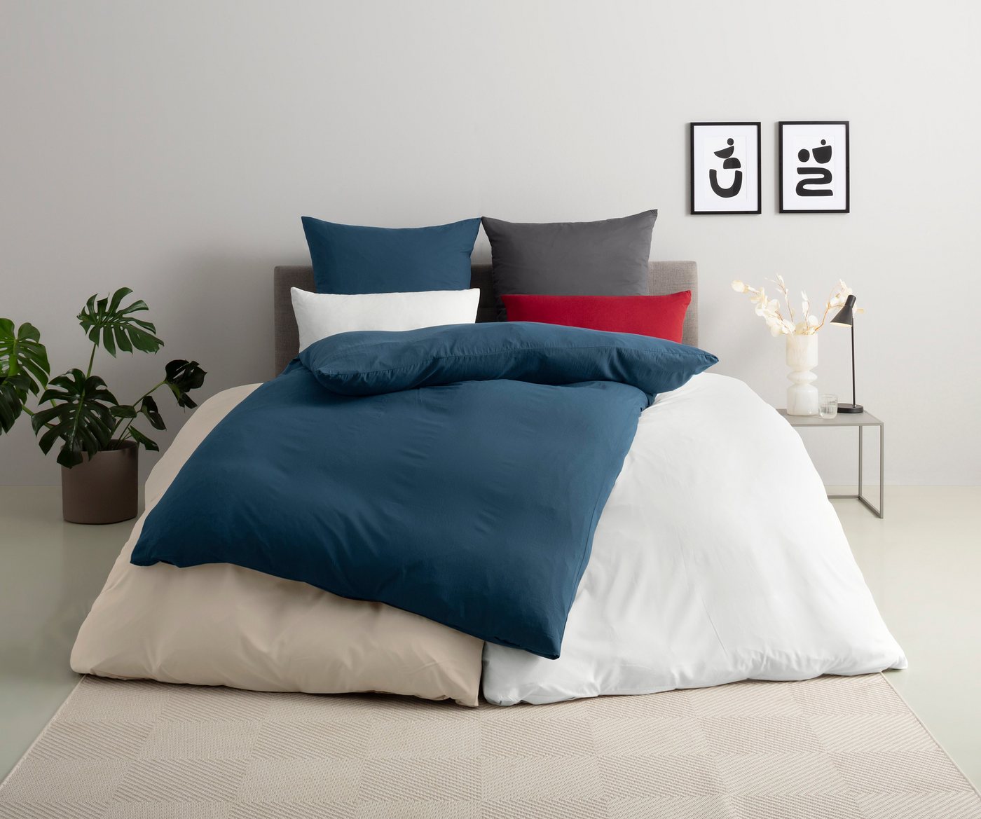 OTTO home Bettwäsche Desner 100% Microfaser, extra weich, allergikerfreundlich, Microfaser, 3 teilig, Premium Qualität, uni, schnell trocknend, pflegeleicht, ab – Bild 5 von 5