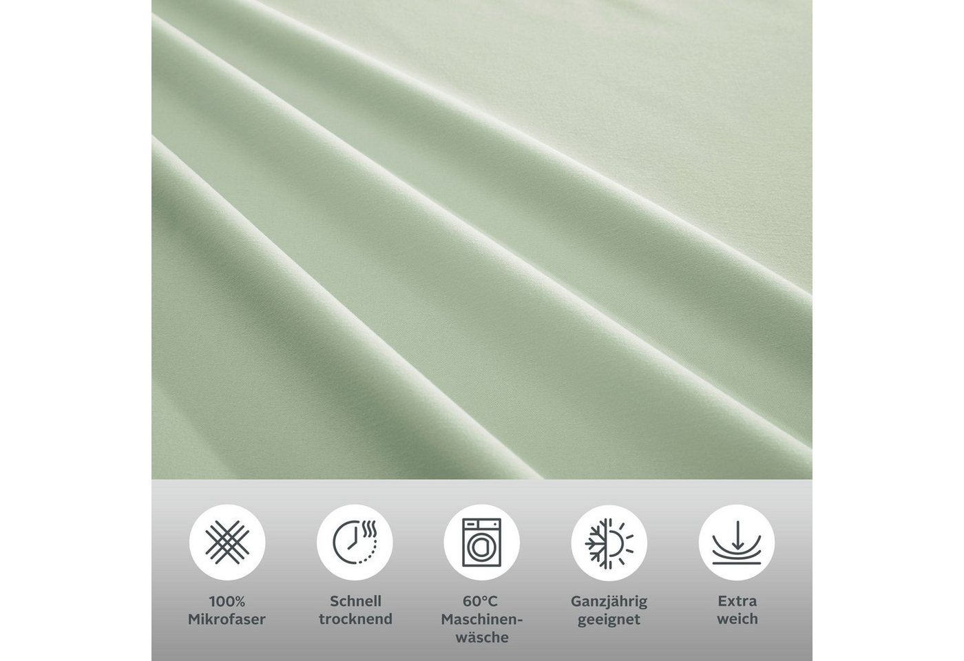 OTTO home Bettwäsche Desner 100% Microfaser, extra weich, allergikerfreundlich, Microfaser, 2 teilig, Premium Qualität, uni, schnell trocknend, pflegeleicht, ab – Bild 3 von 5
