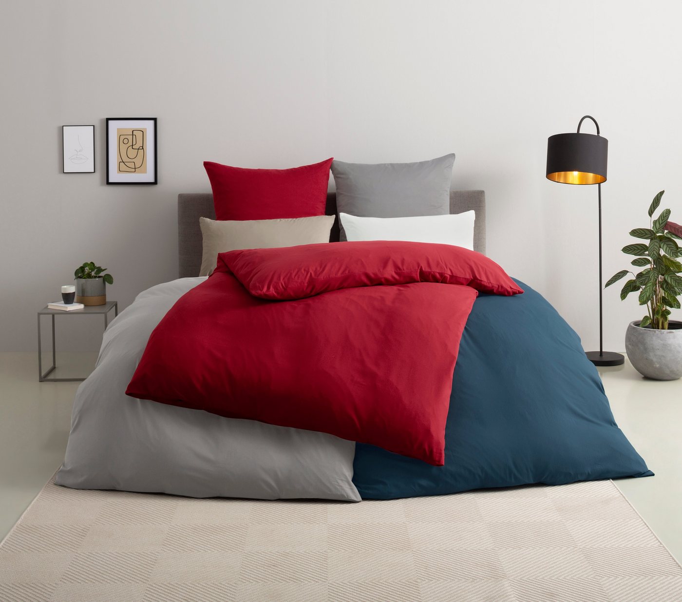 OTTO home Bettwäsche Desner 100% Microfaser, extra weich, allergikerfreundlich, Microfaser, 2 teilig, Premium Qualität, uni, schnell trocknend, pflegeleicht, ab – Bild 5 von 5