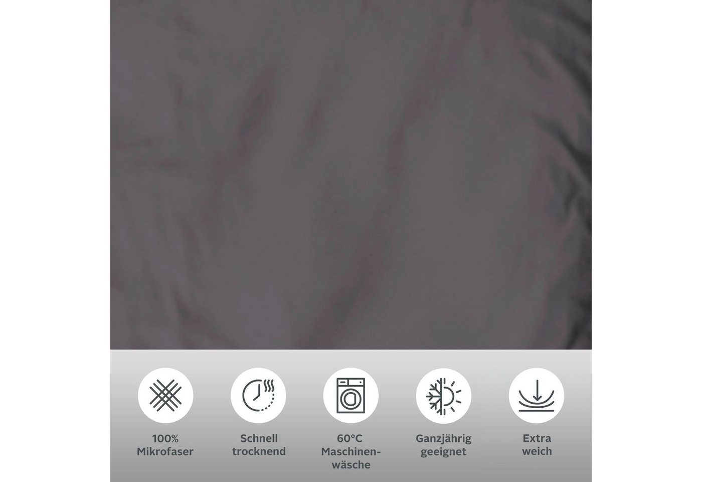 OTTO home Bettwäsche Desner 100% Microfaser, extra weich, allergikerfreundlich, Microfaser, 2 teilig, Premium Qualität, uni, schnell trocknend, pflegeleicht, ab – Bild 3 von 5