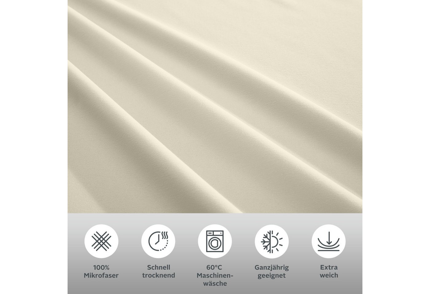 OTTO home Bettwäsche Desner 100% Microfaser, extra weich, allergikerfreundlich, Microfaser, 3 teilig, Premium Qualität, uni, schnell trocknend, pflegeleicht, ab – Bild 3 von 4