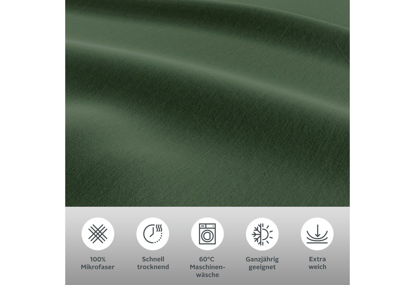 OTTO home Bettwäsche Desner 100% Microfaser, extra weich, allergikerfreundlich, Microfaser, 2 teilig, Premium Qualität, uni, schnell trocknend, pflegeleicht, ab – Bild 3 von 5