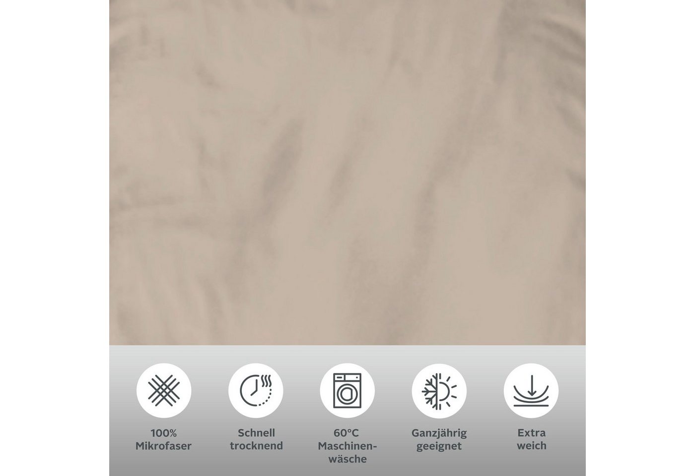 OTTO home Bettwäsche Desner 100% Microfaser, extra weich, allergikerfreundlich, Microfaser, 3 teilig, Premium Qualität, uni, schnell trocknend, pflegeleicht, ab – Bild 3 von 5