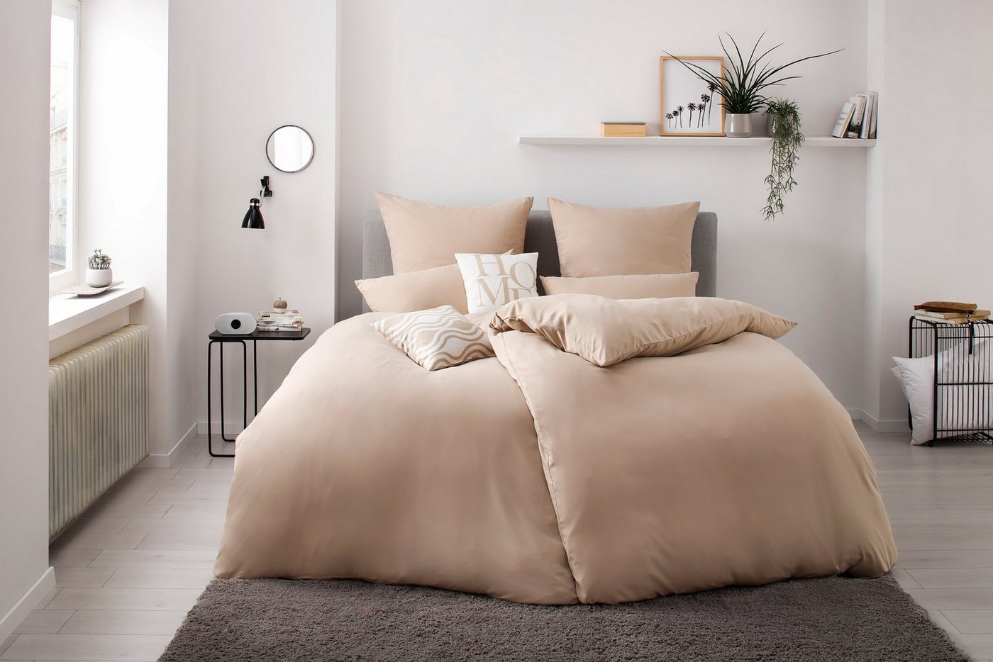 OTTO home Bettwäsche Desner 100% Microfaser, extra weich, allergikerfreundlich, Microfaser, 2 teilig, Premium Qualität, uni, schnell trocknend, pflegeleicht, ab – Bild 5 von 5