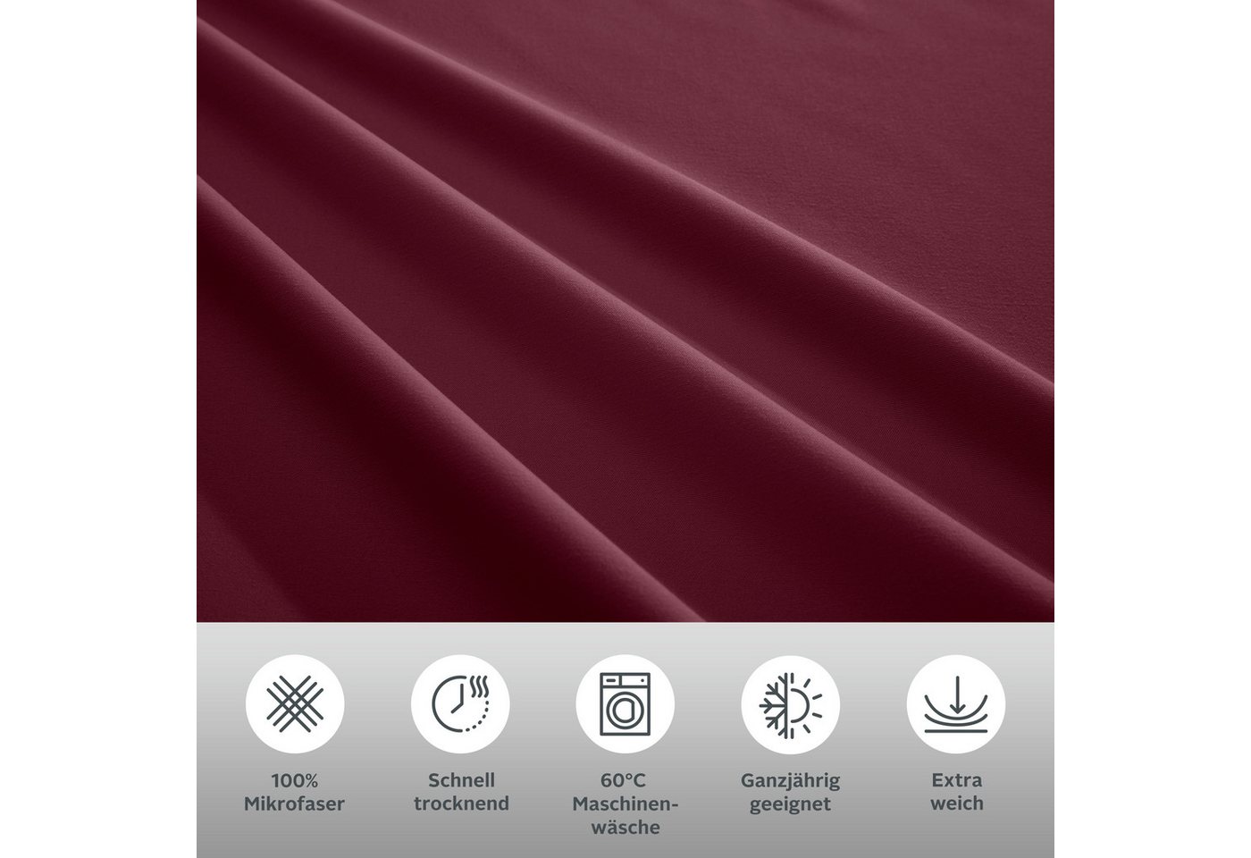 OTTO home Bettwäsche Desner 100% Microfaser, extra weich, allergikerfreundlich, Microfaser, 2 teilig, Premium Qualität, uni, schnell trocknend, pflegeleicht, ab – Bild 3 von 5