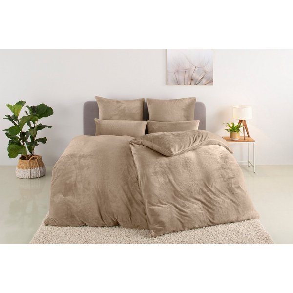 OTTO home Bettwäsche Desner3, besonders weich im Griff, Cashmere-Touch, Fleece, 3 teilig, Bettwäsche mit Reißverschluss
