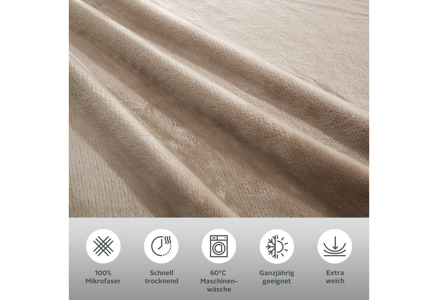 OTTO home Bettwäsche Desner3, besonders weich im Griff, Cashmere-Touch, Fleece, 2 teilig, Bettwäsche mit Reißverschluss – Bild 3 von 5