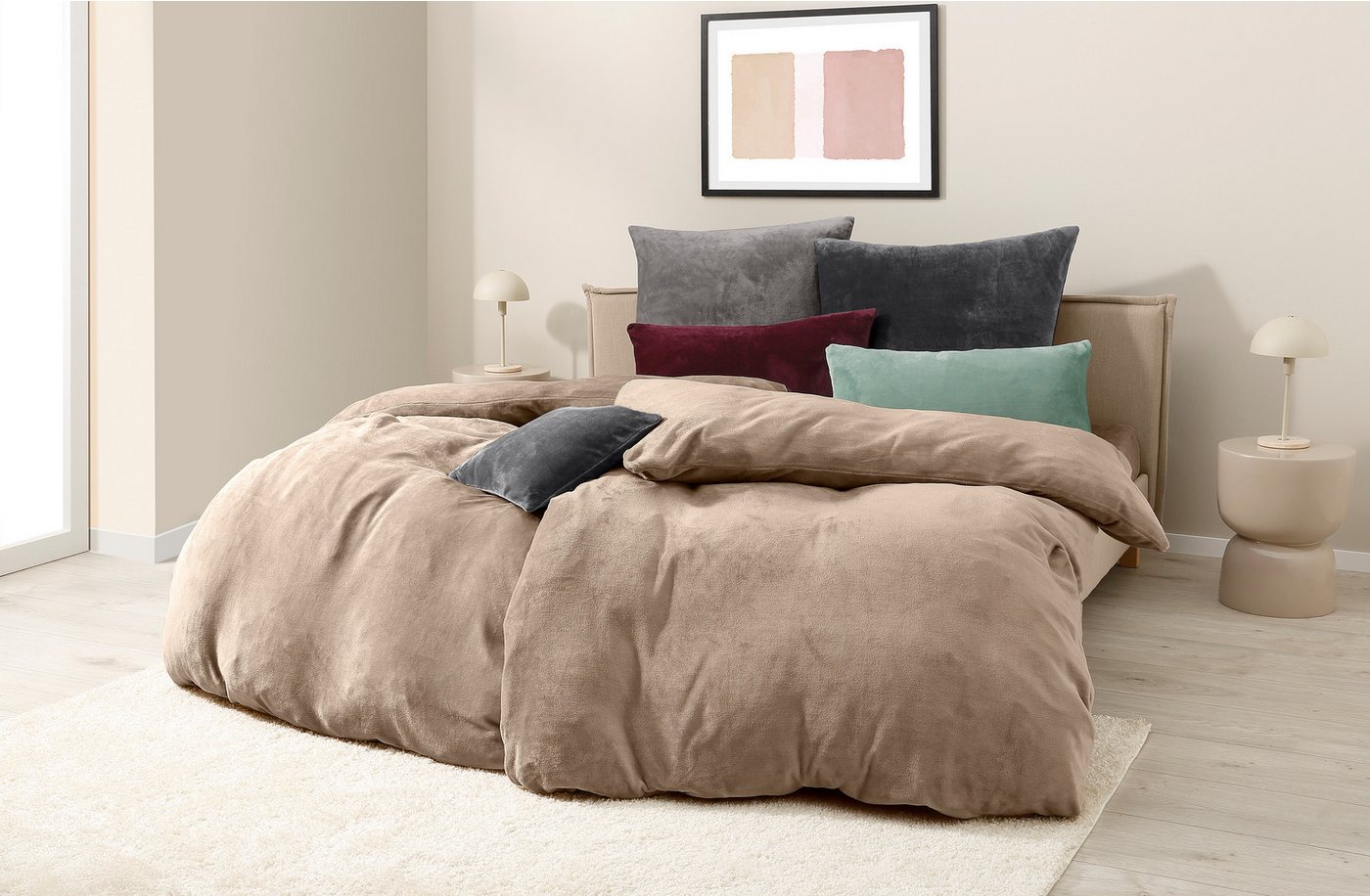OTTO home Bettwäsche Desner3, besonders weich im Griff, Cashmere-Touch, Fleece, 2 teilig, Bettwäsche mit Reißverschluss – Bild 4 von 5