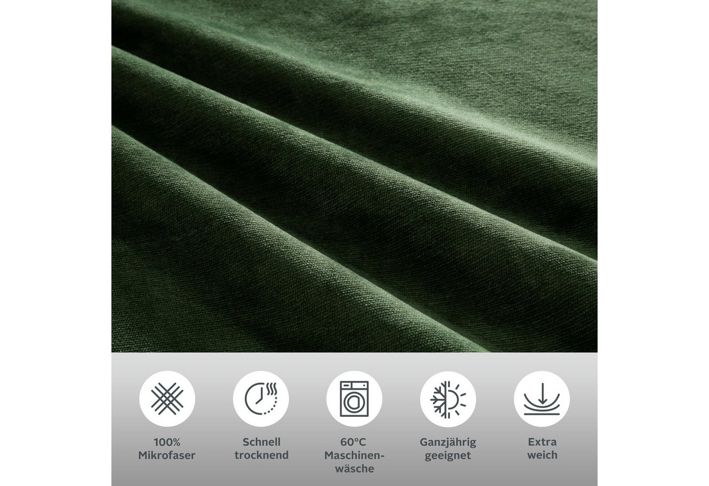 OTTO home Bettwäsche Desner3, besonders weich im Griff, Cashmere-Touch, Fleece, 2 teilig, Bettwäsche mit Reißverschluss – Bild 3 von 5