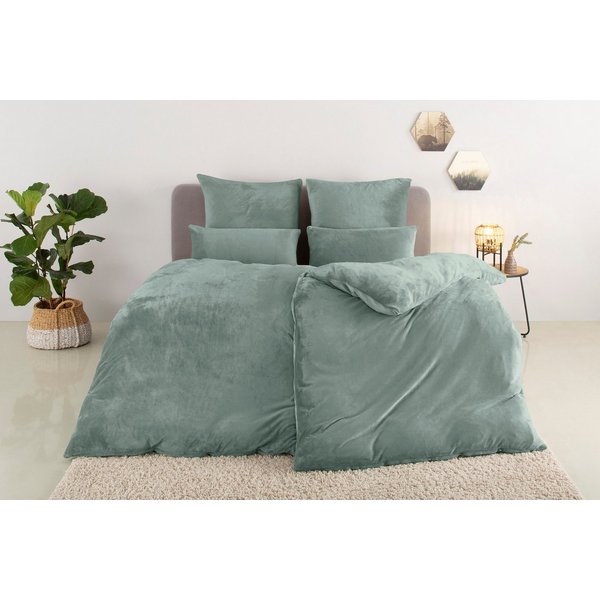 OTTO home Bettwäsche Desner3, besonders weich im Griff, Cashmere-Touch, Fleece, 3 teilig, Bettwäsche mit Reißverschluss