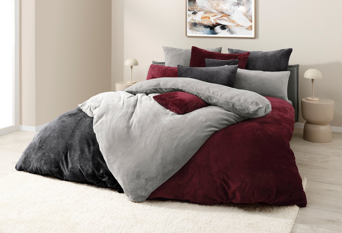 OTTO home Bettwäsche Desner3, besonders weich im Griff, Cashmere-Touch, Fleece, 3 teilig, Bettwäsche mit Reißverschluss – Bild 5 von 5