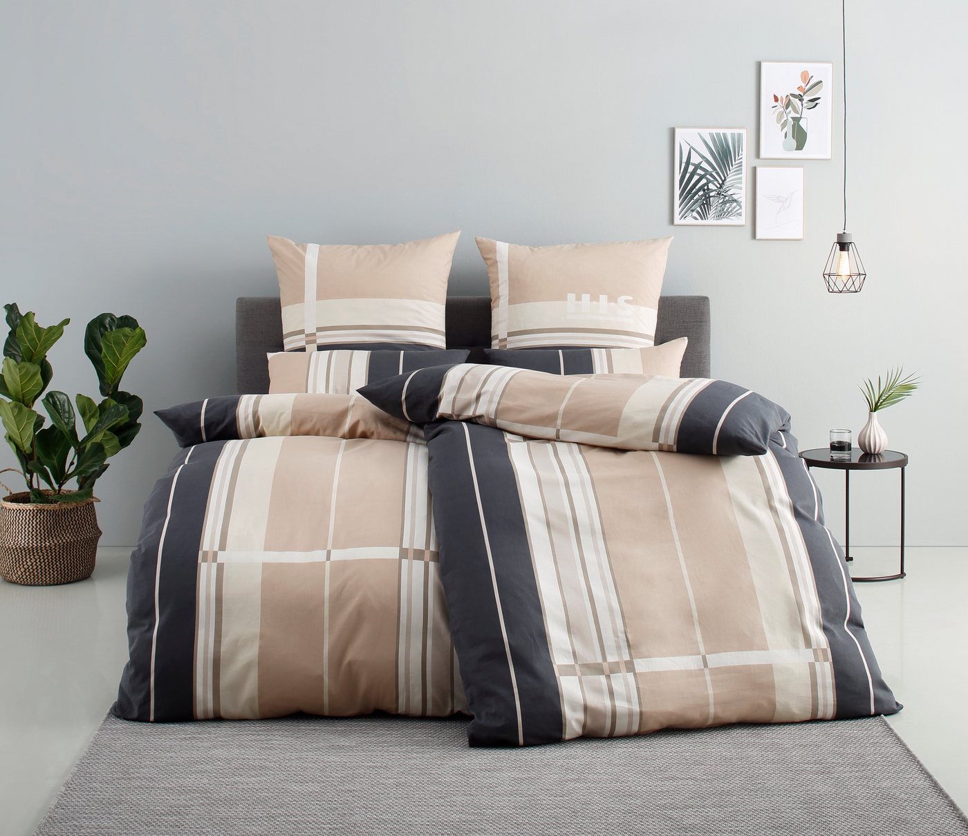 OTTO home Bettwäsche Golfi in Gr. 135x200 oder 155x220 cm, Linon, 2 teilig, sportliche Streifen Bettwäsche aus Baumwolle, Marke H.I.S by OTTO home – Bild 2 von 5