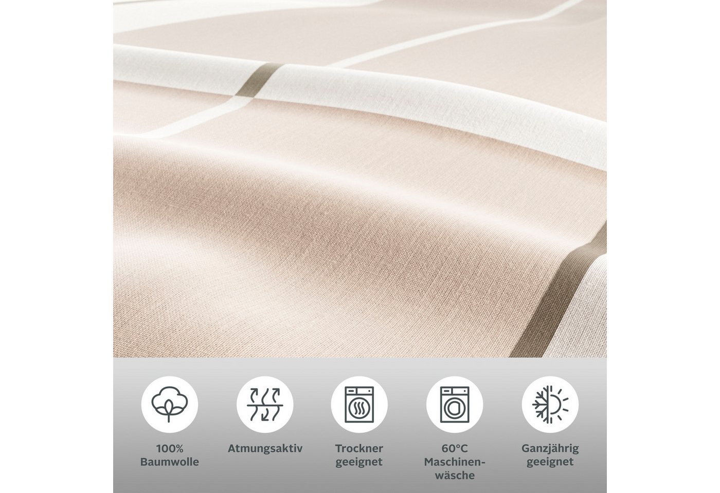 OTTO home Bettwäsche Golfi in Gr. 135x200 oder 155x220 cm, Linon, 2 teilig, sportliche Streifen Bettwäsche aus Baumwolle, Marke H.I.S by OTTO home – Bild 4 von 5