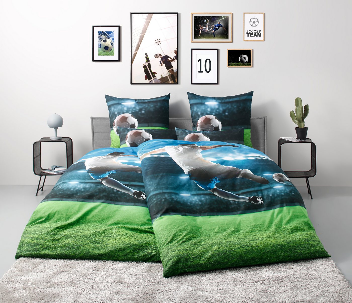 OTTO home Bettwäsche Joonas, Renforcé, 2 teilig, Fußball, American Football – Bild 2 von 5
