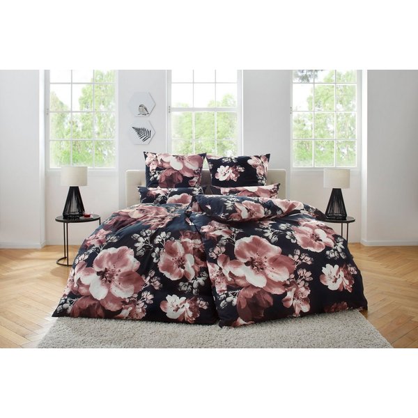 OTTO home Bettwäsche MELINA, Renforcé, 2 teilig, florale Bettwäsche mit Reißverschluss, ab Gr. 135x200 cm