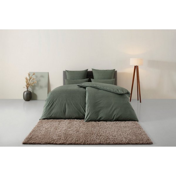 OTTO home Bettwäsche Melli, Linon, 3 teilig, Bettwäsche aus Baumwolle, Leinen-Look in Melange-Optik