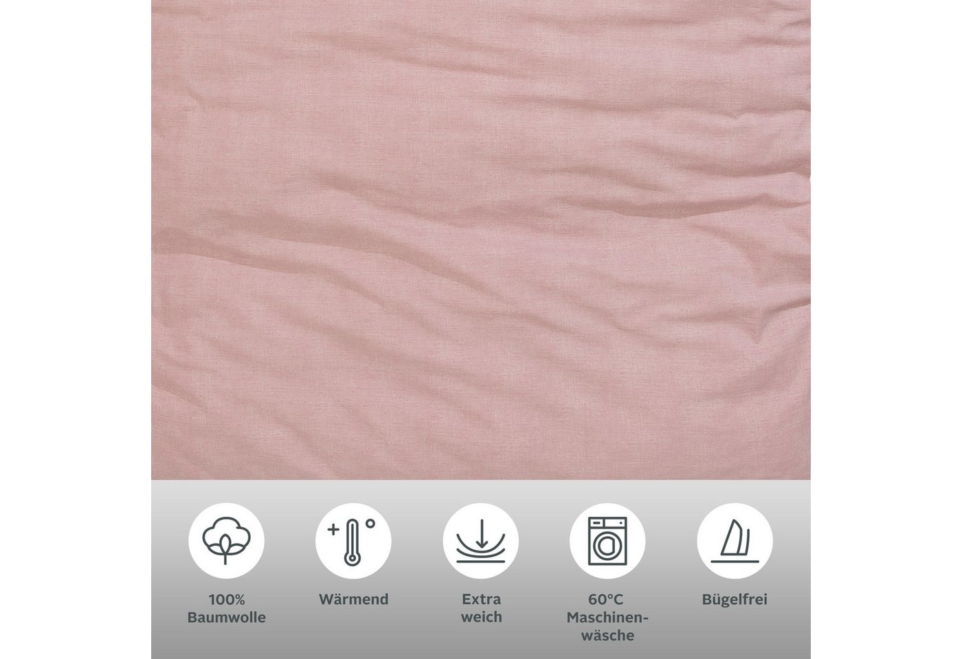 OTTO home Bettwäsche Melli, Biber (180g/m), 2 teilig, Bettwäsche aus Baumwolle, Leinen-Look in Melange-Optik – Bild 3 von 5