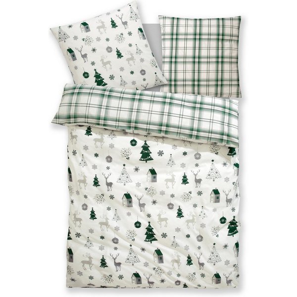 OTTO home Bettwäsche Mikkel, Linon, 2 teilig, Bettwäsche ab Gr. 135x200 cm,100% Baumwolle, Weihnachten