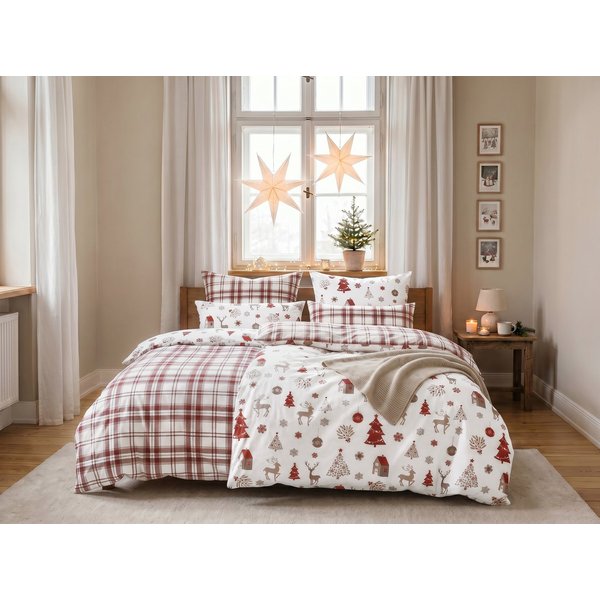 OTTO home Bettwäsche Mikkel, Linon, 2 teilig, Bettwäsche ab Gr. 135x200 cm,100% Baumwolle, Weihnachten