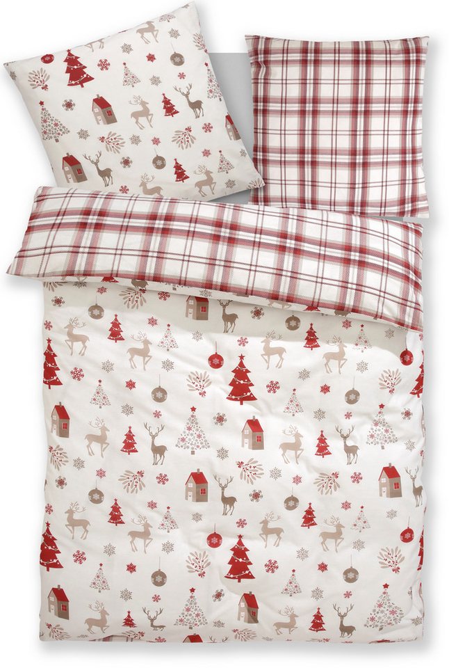 OTTO home Bettwäsche Mikkel, Linon, 2 teilig, Bettwäsche ab Gr. 135x200 cm,100% Baumwolle, Weihnachten – Bild 2 von 5