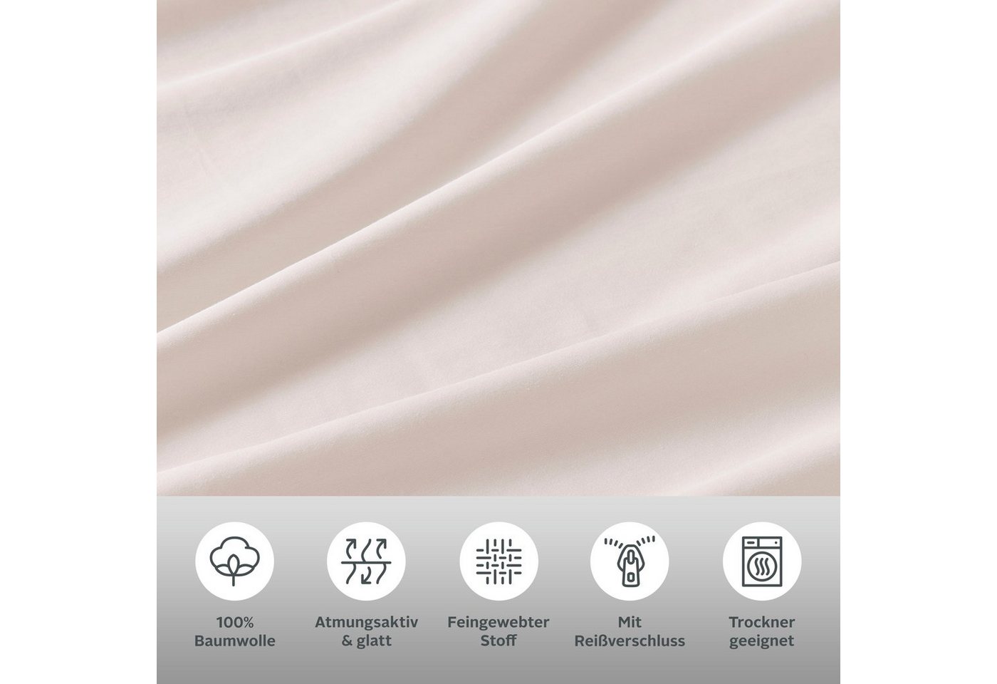 OTTO home Bettwäsche Mila2, Mako-Satin, 2 teilig, Mako-Satin aus 100% Baumwolle, Größe ab 135x200 cm – Bild 4 von 5
