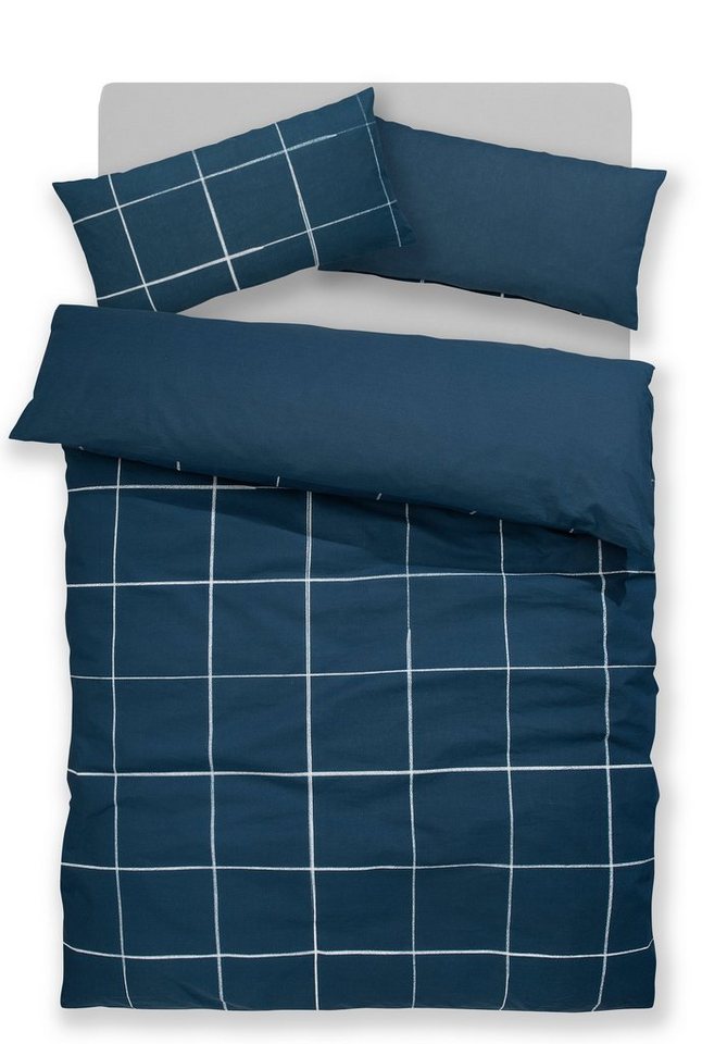 OTTO home Bettwäsche Nature, Renforcé, 2 teilig, Bettwäsche in unregelmäßigem Karo-Muster – Bild 2 von 5