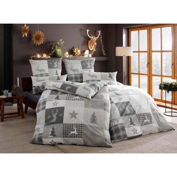 OTTO home Bettwäsche Nicholas, Linon, 2 teilig, Weihnachtsbettwäsche, Winter, in 3 Qualitäten verfügbar