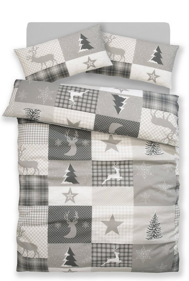 OTTO home Bettwäsche Nicholas, Linon, 2 teilig, Weihnachtsbettwäsche, Winter, in 3 Qualitäten verfügbar – Bild 2 von 5