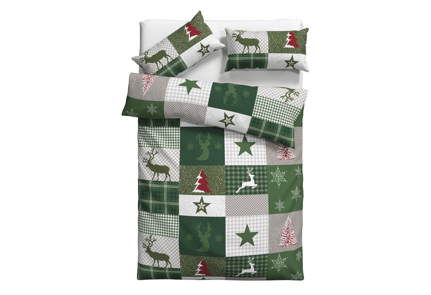OTTO home Bettwäsche Nicholas, Biber, 2 teilig, Weihnachtsbettwäsche, Winter, in 3 Qualitäten verfügbar – Bild 2 von 5