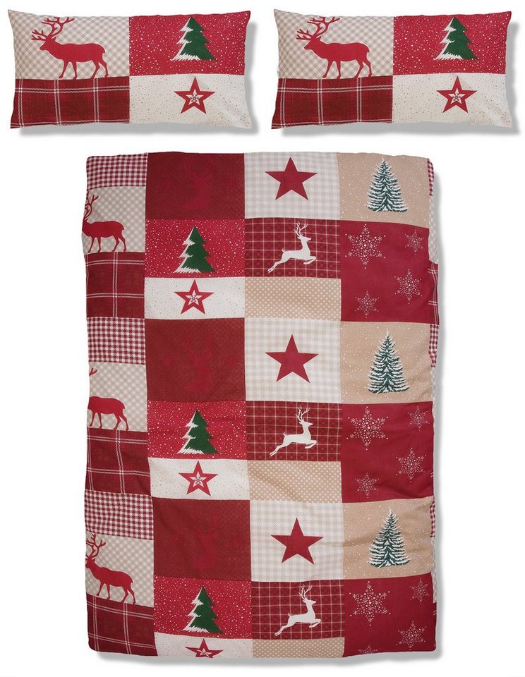 OTTO home Bettwäsche Nicholas, Linon, 2 teilig, Weihnachtsbettwäsche, Winter, in 3 Qualitäten verfügbar – Bild 2 von 4
