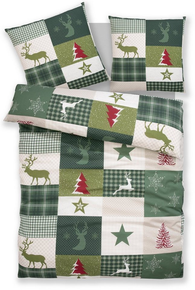 OTTO home Bettwäsche Nicholas, Biber, 2 teilig, Weihnachtsbettwäsche, Winter, in 3 Qualitäten verfügbar – Bild 2 von 5