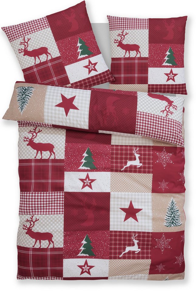 OTTO home Bettwäsche Nicholas, Microfaser, 2 teilig, Weihnachtsbettwäsche, Winter, in 3 Qualitäten verfügbar – Bild 2 von 5