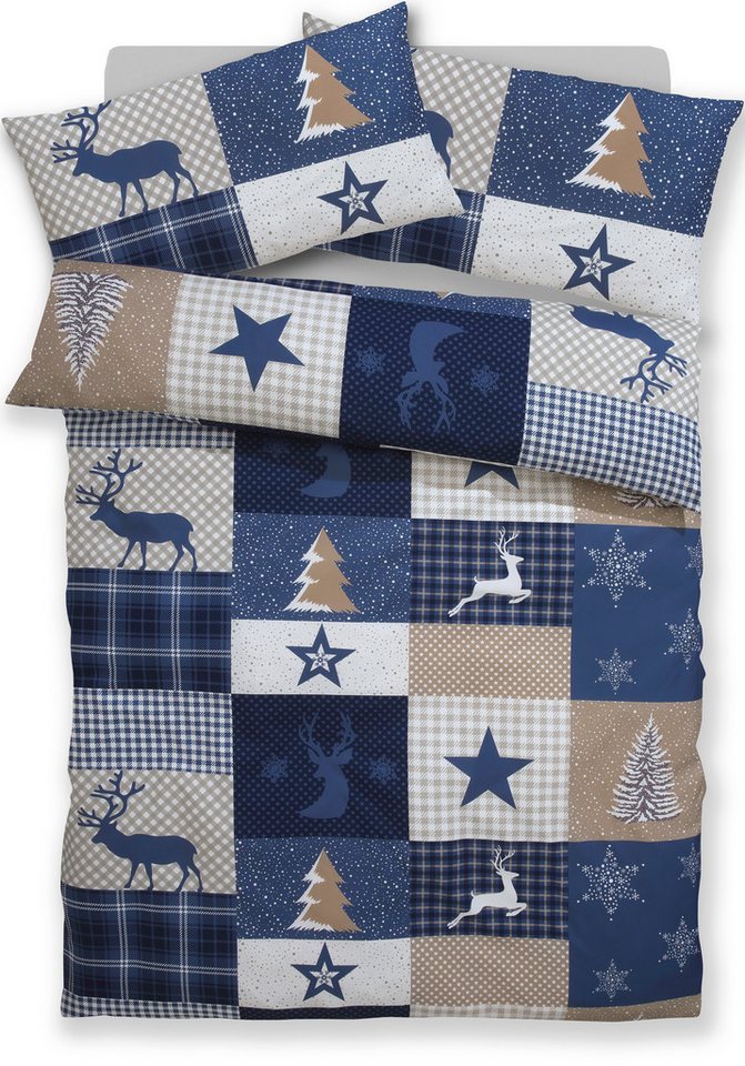OTTO home Bettwäsche Nicholas, Microfaser, 2 teilig, Weihnachtsbettwäsche, Winter, in 3 Qualitäten verfügbar – Bild 2 von 5
