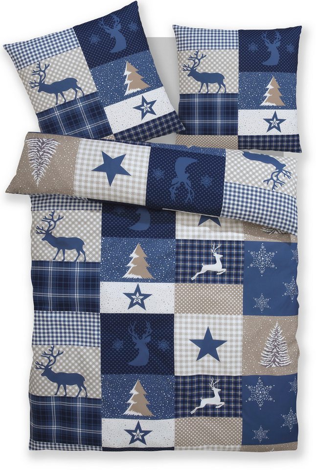 OTTO home Bettwäsche Nicholas, Microfaser, 2 teilig, Weihnachtsbettwäsche, Winter, in 3 Qualitäten verfügbar – Bild 2 von 5